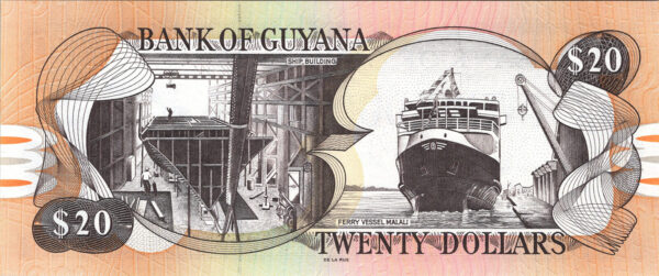 Guyana 20 Dollars, 2018, RADAR 554455 UNC, P-New NEW SIGNATURE - Image 3