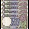 INDIA 1 RUPEE 1990 UNC 20 PCS CONSECUTIVE LOT P-78Ae  BIMAL JALAN LETTER B - Image 3