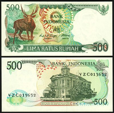 Indonesia 500 Rupiah 1988, UNC, P-123, Deer