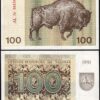 Lithuania 100 Talonu 1991, UNC, 5 Pcs LOT, Consecutive, P-38b, Fully Watermark - Image 3