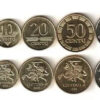 Lithuania 9 PCS UNC COIN SET 1 2 5 10 20 50 Centu 1 2 5 Lithas 1991 2010 BIMETAL