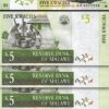 Malawi 5 Kwacha 1997, UNC, 5 Pcs LOT, Consecutive, P-36a