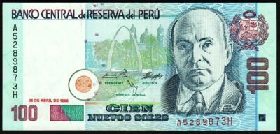 Peru 100 Nuevos Soles 1996, UNC, P-165, Prefix A, Rare !!