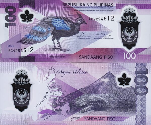 Philippines 100 Piso 2024 2025, UNC, 5 Pcs LOT, POLYMER, P-238, NEW DESIGN - Image 3