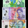 Romania, 3 PCS SET, 1 5 10 Lei 2019-2023, UNC, POLYMER, P-116 to P-118