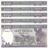 Rwanda 100 Francs 1989, UNC, 20 Pcs LOT Consecutive, P-19 With Small Pale Corner - Image 3