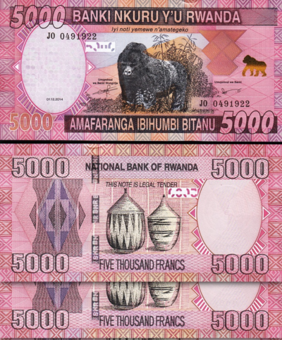Rwanda 5000 Francs 2014, UNC, 2 Pcs PAIR, Consecutive, P-41