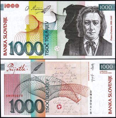 Slovenia 1000 Tolarjev 2003, UNC, P-32a