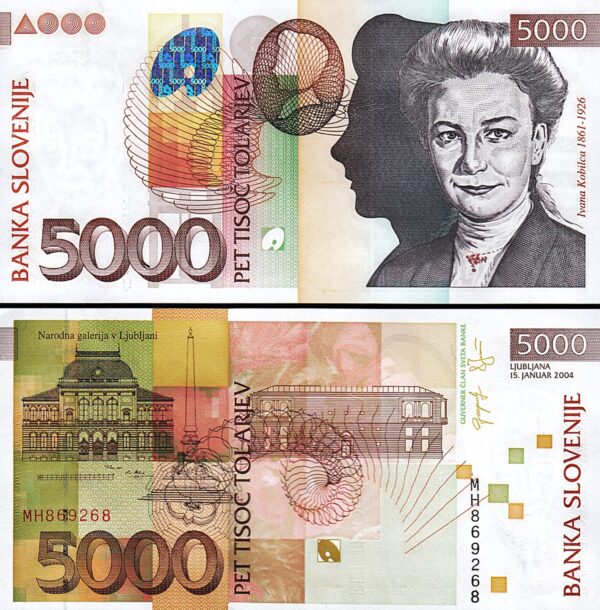 Slovenia 5000 Tolarjev 2004, UNC, P-33b, Pre-Euro