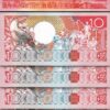 Suriname 10 Gulden 1988, UNC, 5 Pcs LOT, Consecutive, P-131b