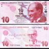 Turkey 10 Lira 2009 - 2022, UNC, 5 Pcs LOT, Consecutive, Prfx F, P-223f,New Sign - Image 3