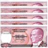 Turkey 100 Lira 1984, UNC,  ½ Bundle Pack Of 50 Pcs, P-194, Prefix F - Image 4