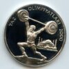 Turkey 1998, Silver 925 Ag Coin,2000 Summer Olympic Barbell, 2500000 TL.UNC, COA
