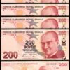 Turkey 200 Lira 2009- 2025, UNC, 5 Pcs LOT, Consecutive, Prfx I, P-227, NEW DATE