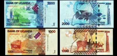Uganda 2 Pcs UNC Set, 1000 2000 Shillings 2024, P-49 50