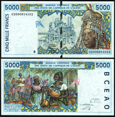 West African States, BENIN, 5000 Francs 2002, UNC, P-213Bl