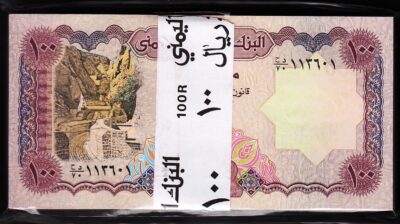 Yemen 100 Rials 1993, UNC, BUNDLE, Pack of 100 PCS, Consecutive, P-28 Sign 8