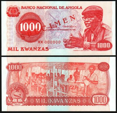 Angola 1000 Kwanzas 1976, UNC, SPECIMEN, P-113s, XX 000000