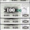 Bosnia Herzegovina 100000 Dinar 1993, UNC, 5 Pcs LOT ,P-56a ,Short Green Zeroes