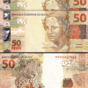 Brazil 50 Reais ND 2010 (2019), UNC, 2 Pcs PAIR, Consecutive, P-256
