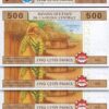 Central African States, CHAD 500 Francs 2002, UNC, 10 Pcs LOT,Consecutive P-606C - Image 3