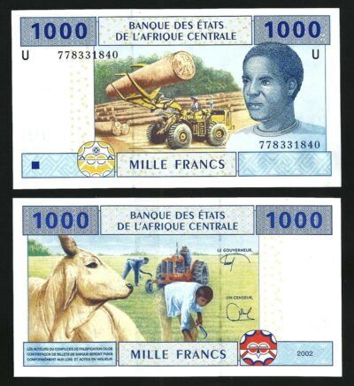 Central African States, Cameroun 1000 FRANCS 2002, aUNC , P-207Ue