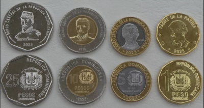 Dominican Republic 4 Pcs UNC Coins SET, 1 5 10 25 Pesos 2023