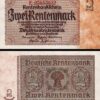 Germany 2 Rentenmark 1937, UNC, P-174b, Seal at Right, Fully Watermark, 8 Digit