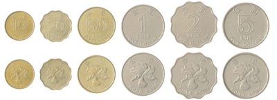 Hong Kong 6 Pcs UNC Coins Set, 10 20 50 Cent 1 2 5 Dollar 1998 2019