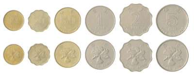 Hong Kong 6 Pcs UNC Coins Set, 10 20 50 Cent 1 2 5 Dollar 1998 2019