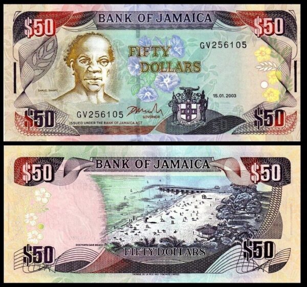 Jamaica 50 Dollars 2003, XF++, P-79d