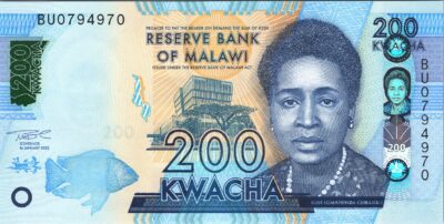 Malawi 200 Kwacha 2022, RADAR 7 Digit, 079 4 970, UNC- P-65Af
