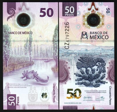 Mexico 50 Pesos 2023, UNC, POLYMER, P-New Date