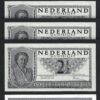 Netherlands 2 1/2 Gulden 1949, XF, 5 PCS Lot, P-73, Completely Watermark