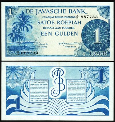 Netherlands Indies 1 Gulden 1948, UNC, P-98