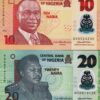 Nigeria 4 Pcs SET, 5 10 20 50 Naira 2021 2022, UNC, POLYMER, P-New