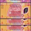 Samoa 5 Tala 2023 (2024), UNC, 5 Pcs LOT, POLYMER, Consecutive,P-47 New, Prfx AA