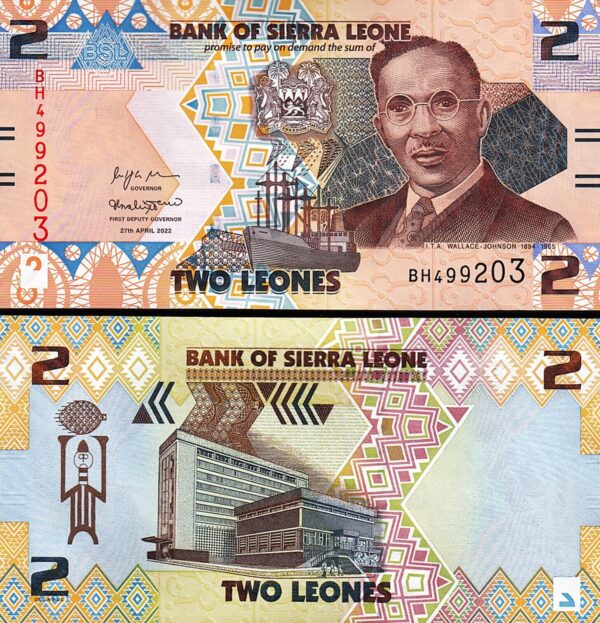 Sierra Leone 2 Leones 2022, UNC, 10 Pcs LOT, Consecutive, P-New Design - Image 4