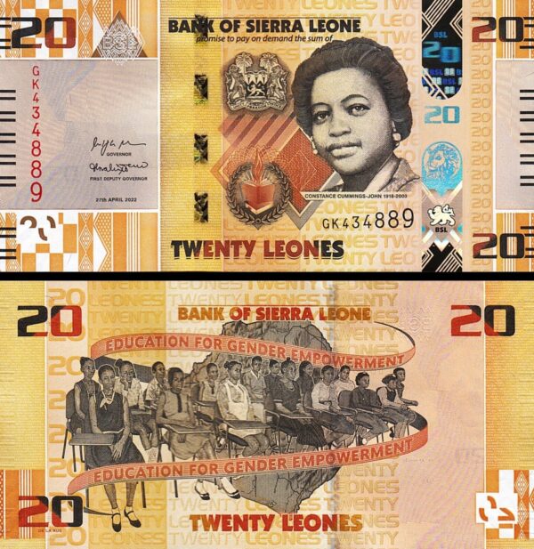 Sierra Leone 20 Leones 2022, UNC, 10 Pcs LOT, Consecutive, P-New Design - Image 4