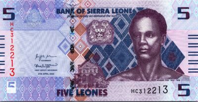 Sierra Leone 5 Leones 2022, RADAR 312213 UNC, P-36 New Design