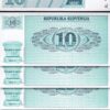 Slovenia  10 Tolarjev 1990, UNC, 5 Pcs LOT, Consecutive, P-4, First Issue