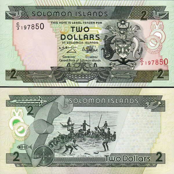 Solomon Islands 2 Dollars 1997, UNC, P-18