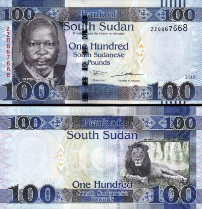 South Sudan 100 Pounds 2019, REPLACEMENT ZZ, UNC, P-15dr