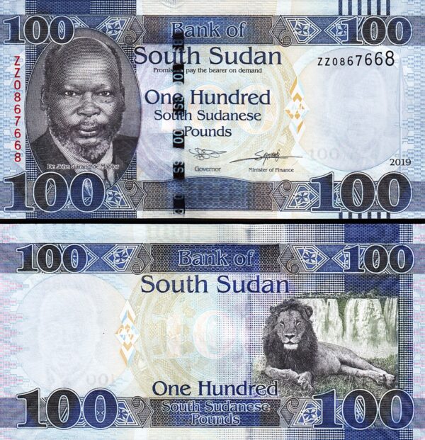 South Sudan 100 Pounds 2019, REPLACEMENT ZZ, UNC, P-15dr