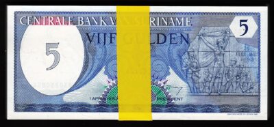 Surinam, Suriname 5 Gulden 1982, UNC, ½ BUNDLE, Pack of 50 PCS, P-125