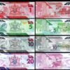 Trinidad and Tobago 4 Pcs Set, 1 5 10 20 Dollars 2020 2021 UNC, Polymer P-New