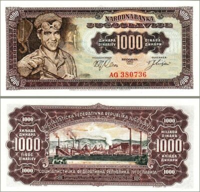 Yugoslavia 1000 Dinars 1963, UNC-, P-75