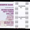Zimbabwe 750000 Dollars 2007, UNC, BUNDLE, Pack of  100 PCS, Consecutive, P-52
