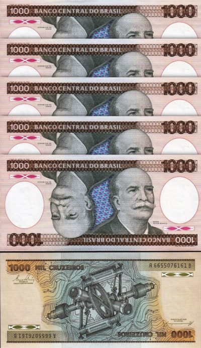 Banco Central Do Brazil 1000 Cruzerio - UNC