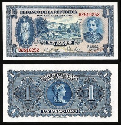 Colombia  1 Peso Oro 1953, UNC, P-398